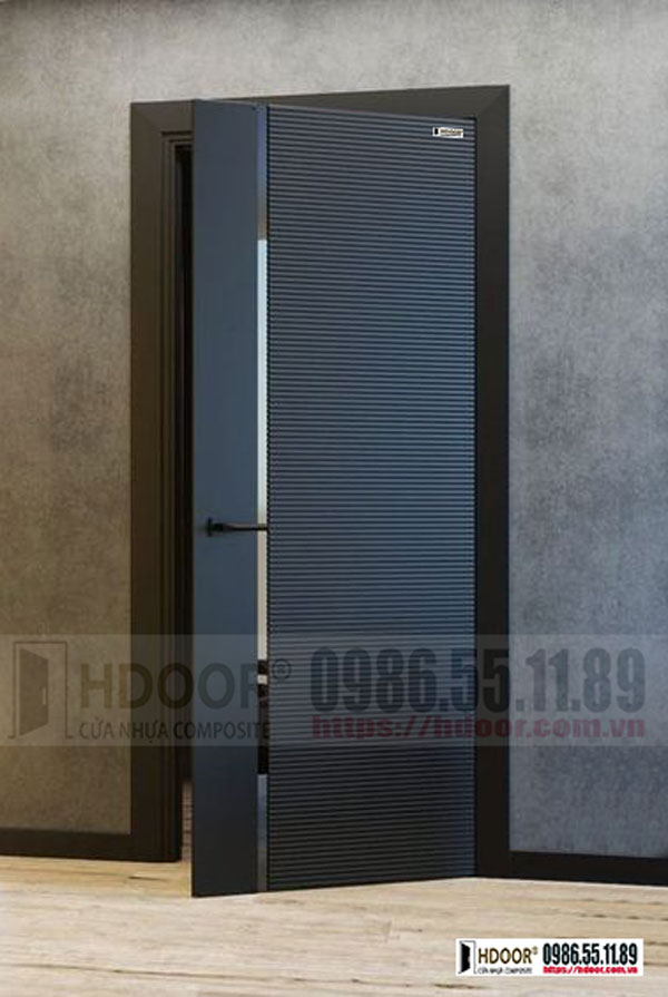 Cửa nhựa composite cao cấp HDOOR® CNC ghi đen